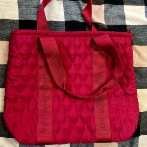 Victoria's Secret Vibrant Red Quilted Tote
